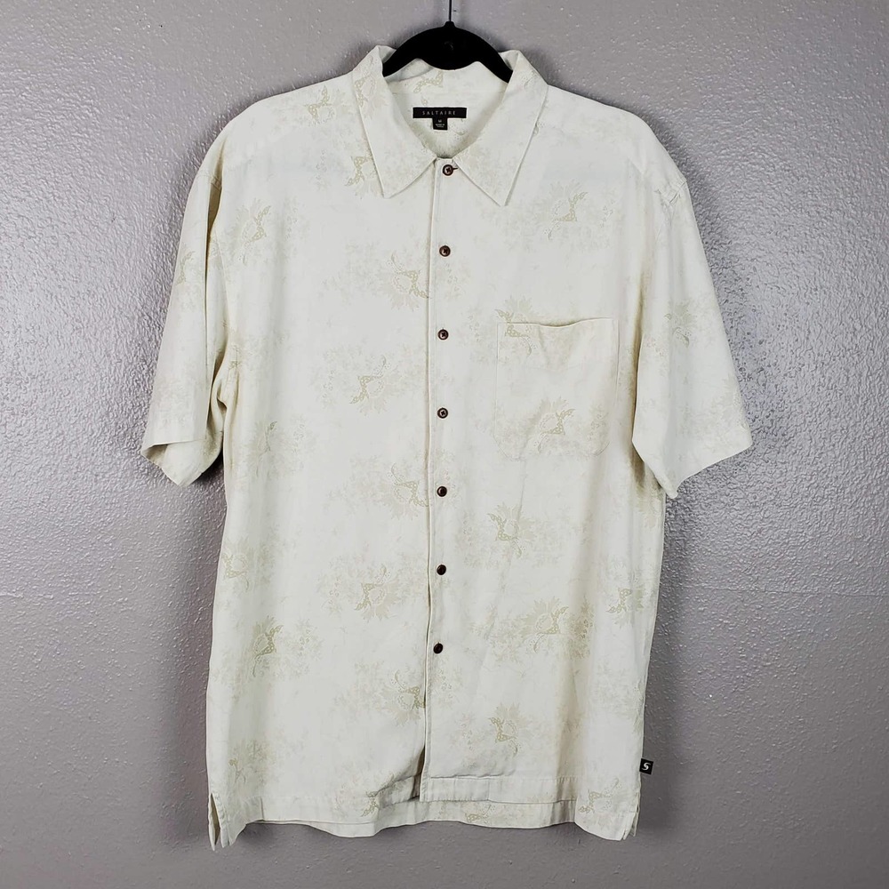 Saltaire Yellow Silk Blend Casual Shirt M